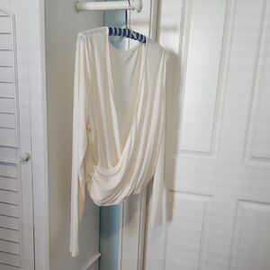 Elegant Cream Drape Blouse